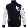 Tampa-Bay-Rays-Pro-Standard-Wool-Leather-Letterman-Varsity-Jacket-leather moto 1