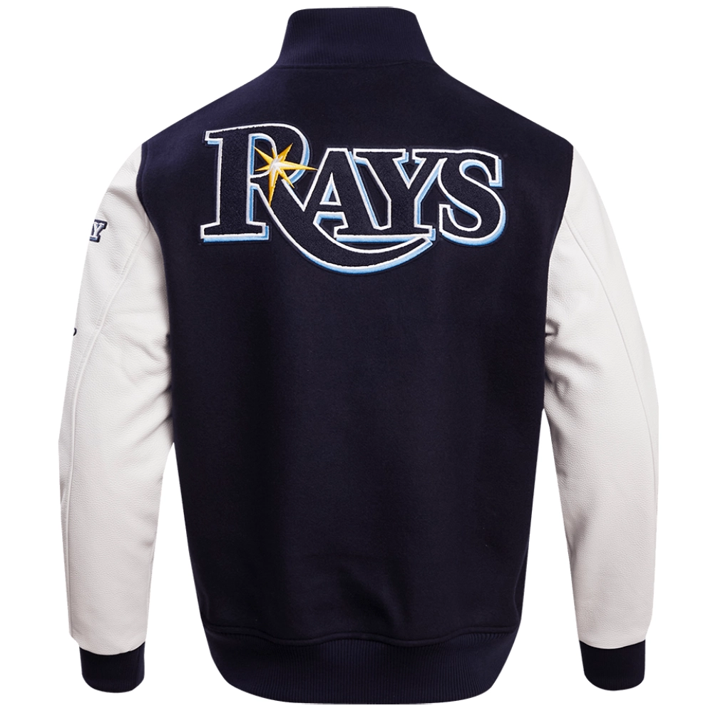 Tampa Bay Rays Pro Standard Wool & Leather Letterman Varsity Jacket - Image 4