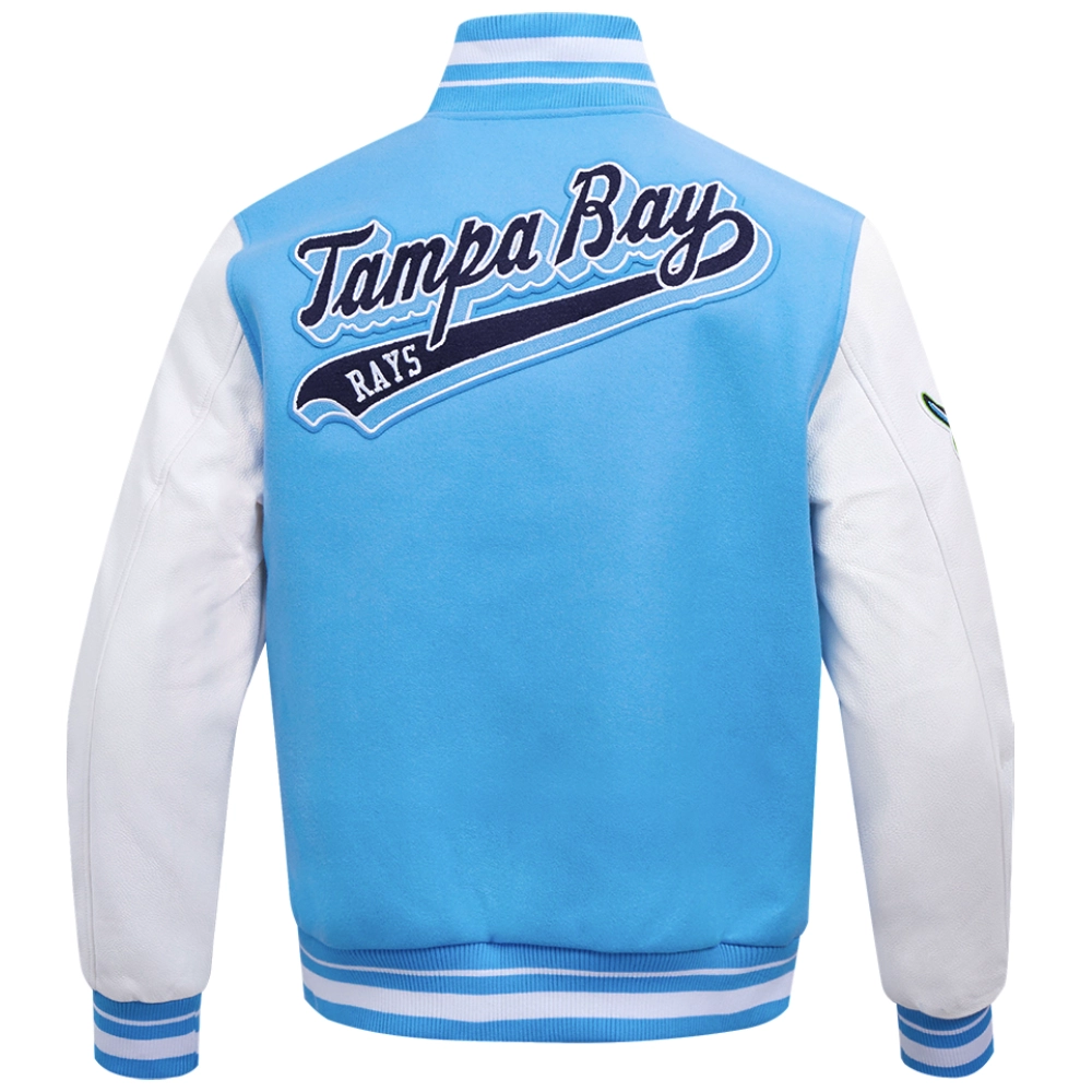 Tampa-Bay-Rays-Pro-Standard-Wool-Leather-Varsity-Jacket-leather moto 2