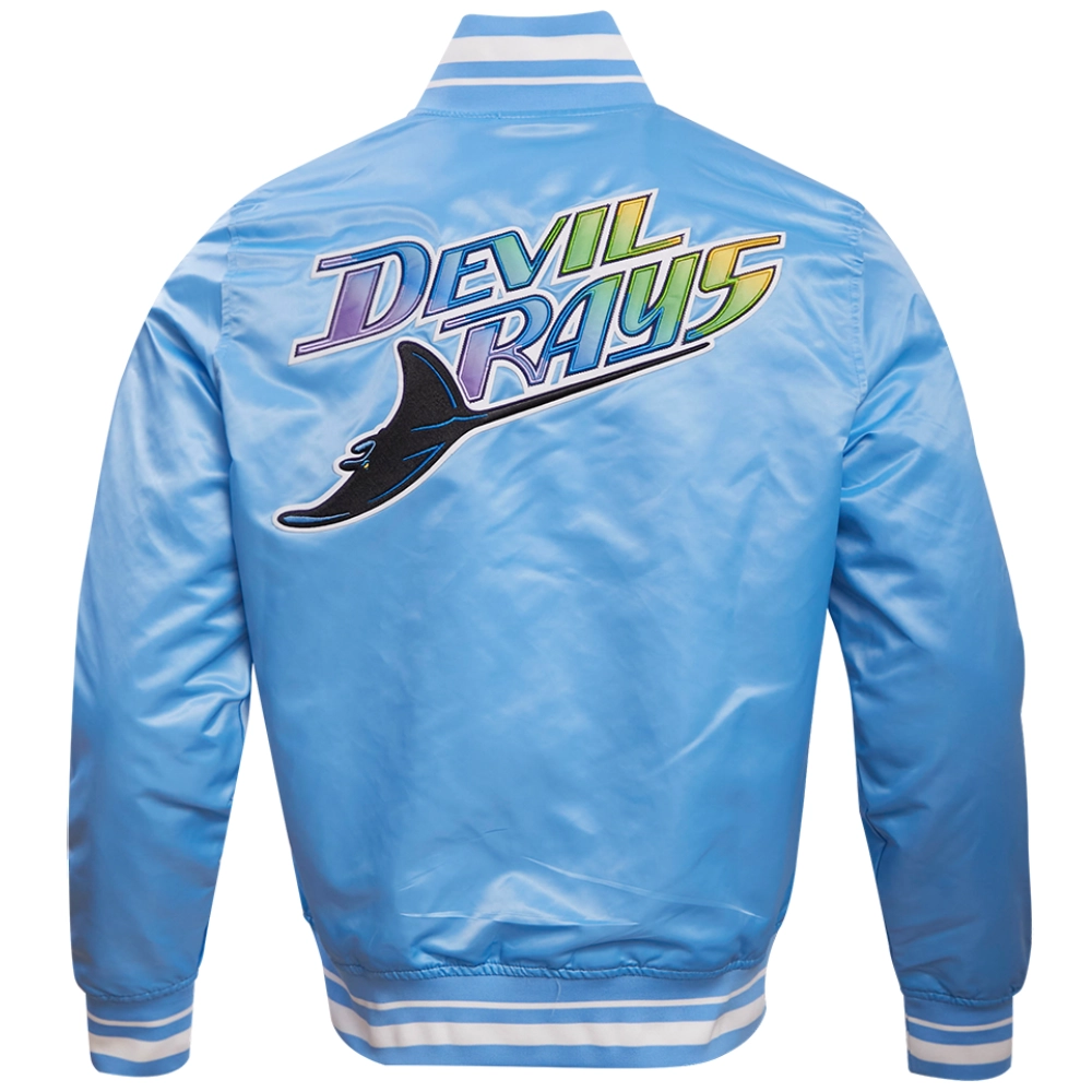 Tampa-Devil-Rays-Pro-Standard-Full-Snap-Satin-Varsity-Jacket-leather moto ]2