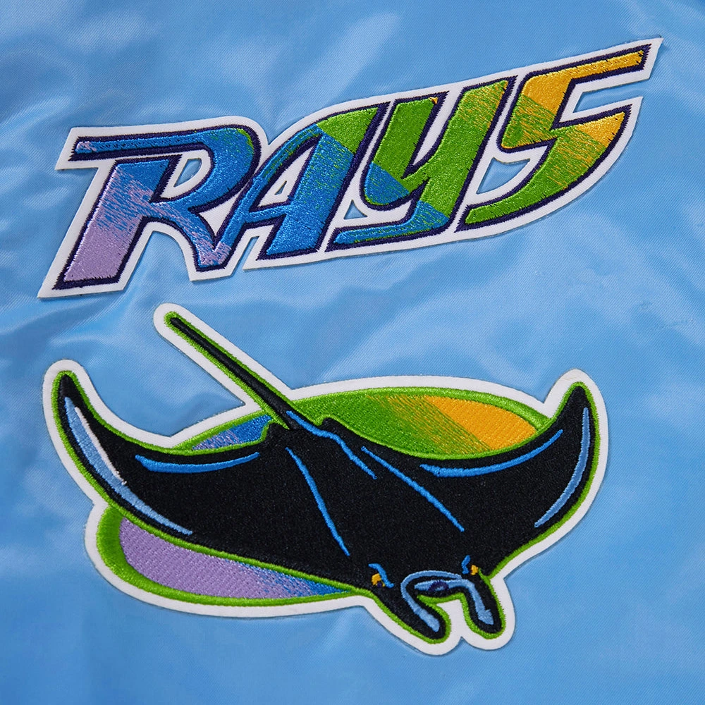 Tampa-Devil-Rays-Pro-Standard-Full-Snap-Satin-Varsity-Jacket-leather moto 4