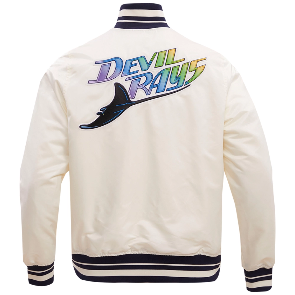 Tampa-Devil-Rays-Pro-Standard-Retro-Classic-Rib-Full-Snap-Satin-Varsity-Jacket-leather moto 2
