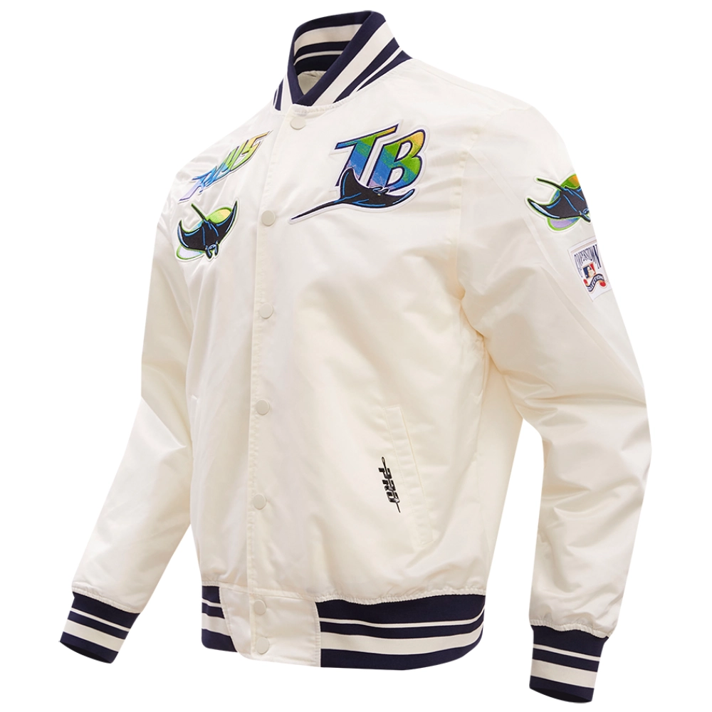 Tampa-Devil-Rays-Pro-Standard-Retro-Classic-Rib-Full-Snap-Satin-Varsity-Jacket-leather moto 3