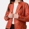 Tazzio Vibrant Orange Leather Jacket – Bold & Stylish (2)