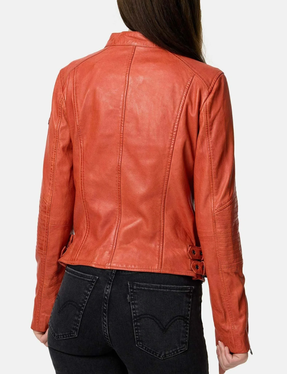 Tazzio Vibrant Orange Leather Jacket – Bold & Stylish (3)