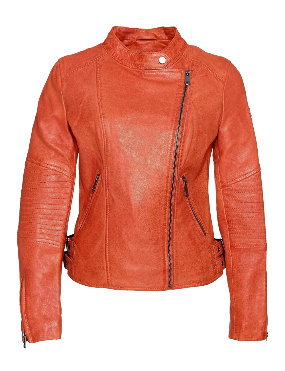 Tazzio Vibrant Orange Leather Jacket – Bold & Stylish (4)