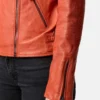 Tazzio Vibrant Orange Leather Jacket – Bold & Stylish (5)