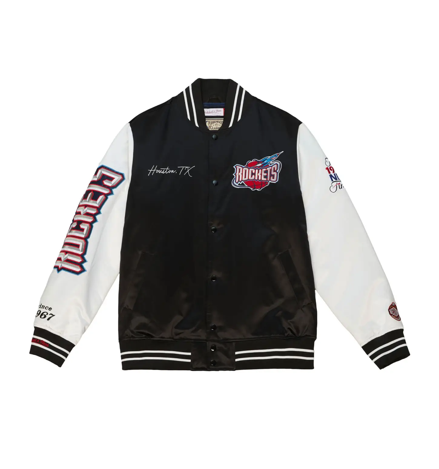 Team-Origins-Varsity-Satin-Jacket-Houston-Rockets Leather
