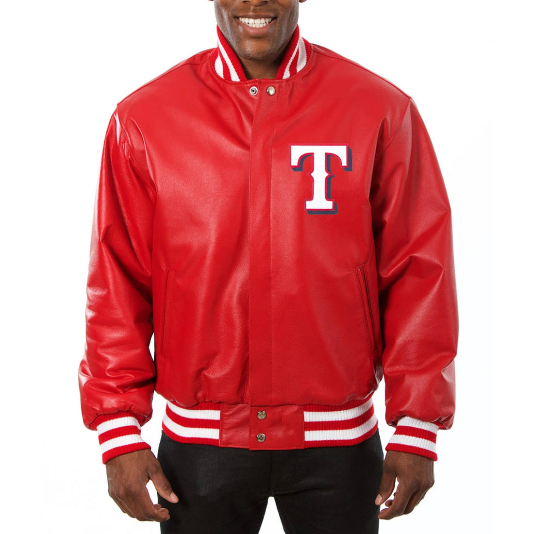 Texas-Rangers-Classic-Ribbed-Knitted-Red-Leather-Jacket-leather moto 3
