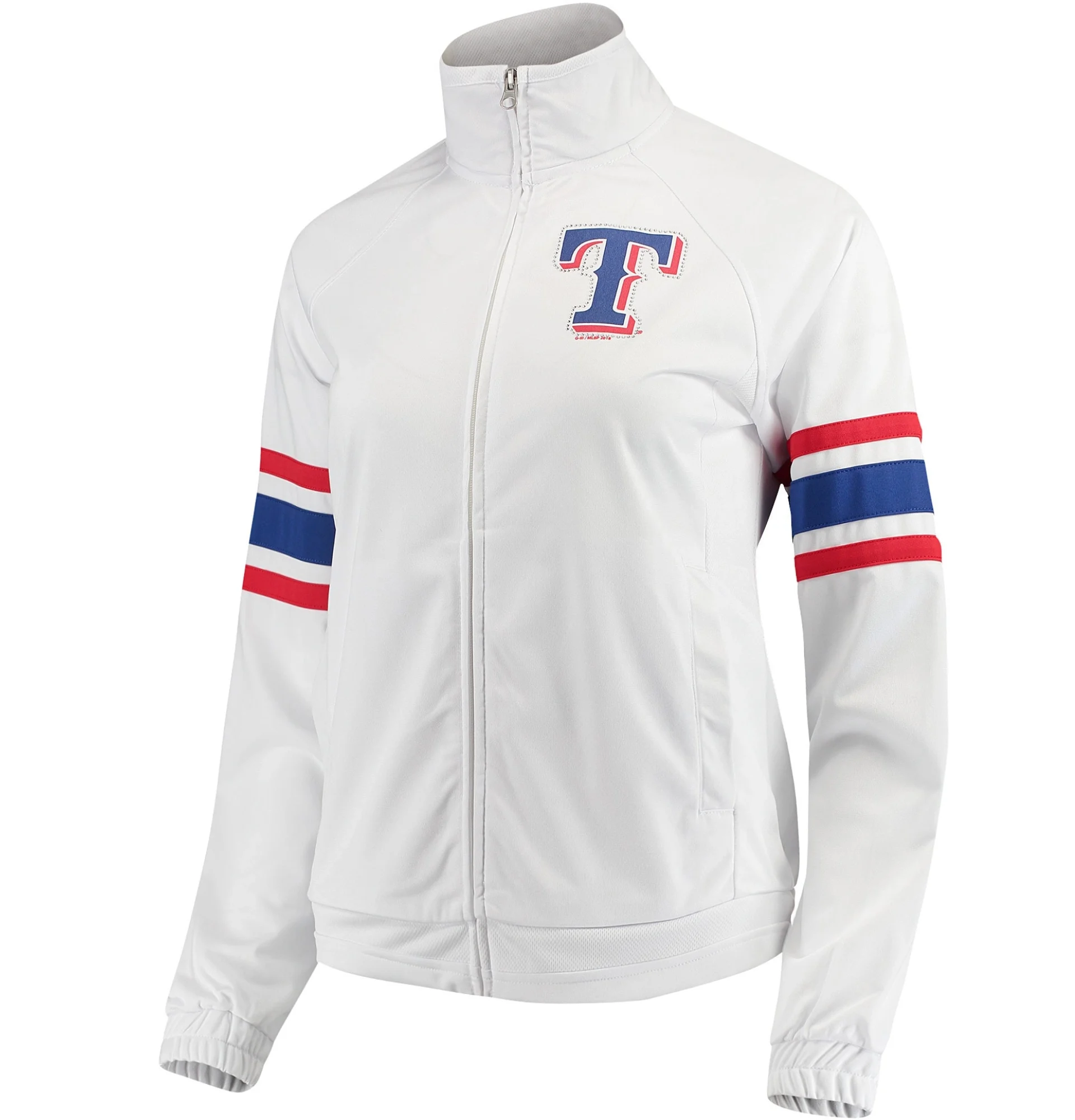 Texas-Rangers-G-III-4Her-by-Carl-Banks-White-Game-Full-Zip-Track-Varsity-Jacket-leather moto 1