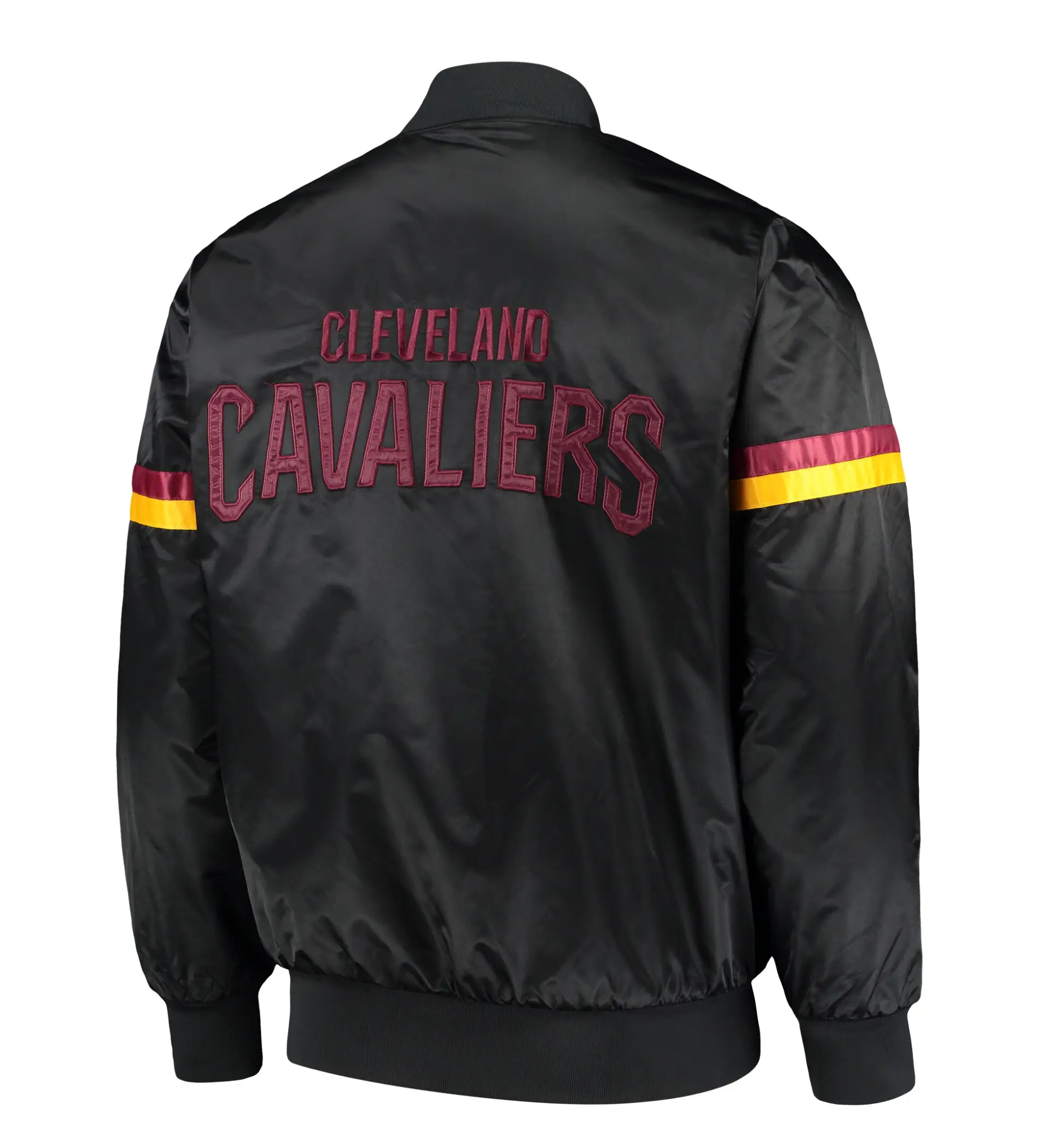 Alternative view of The Champ Starter Cleveland Cavaliers Full Black Satin Varsity Jacket
