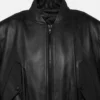 The Urban Edge Women's Black Cropped Leather Bomber Jacket (2)