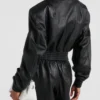 The Urban Edge Women's Black Cropped Leather Bomber Jacket (4)