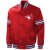 Toronto-Blue-Jays-Classic-Rib-Full-Snap-Satin-Varsity-Red-Jacket-LEATHER MOTO 1