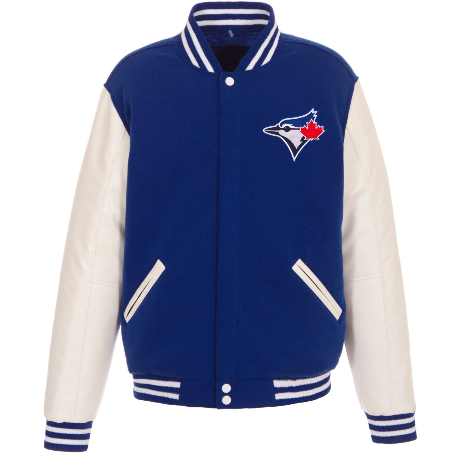 Toronto-Blue-Jays-Design-Reversible-Wool-Faux-Leather-Varsity-Jacket-LEATHER MOTO 1