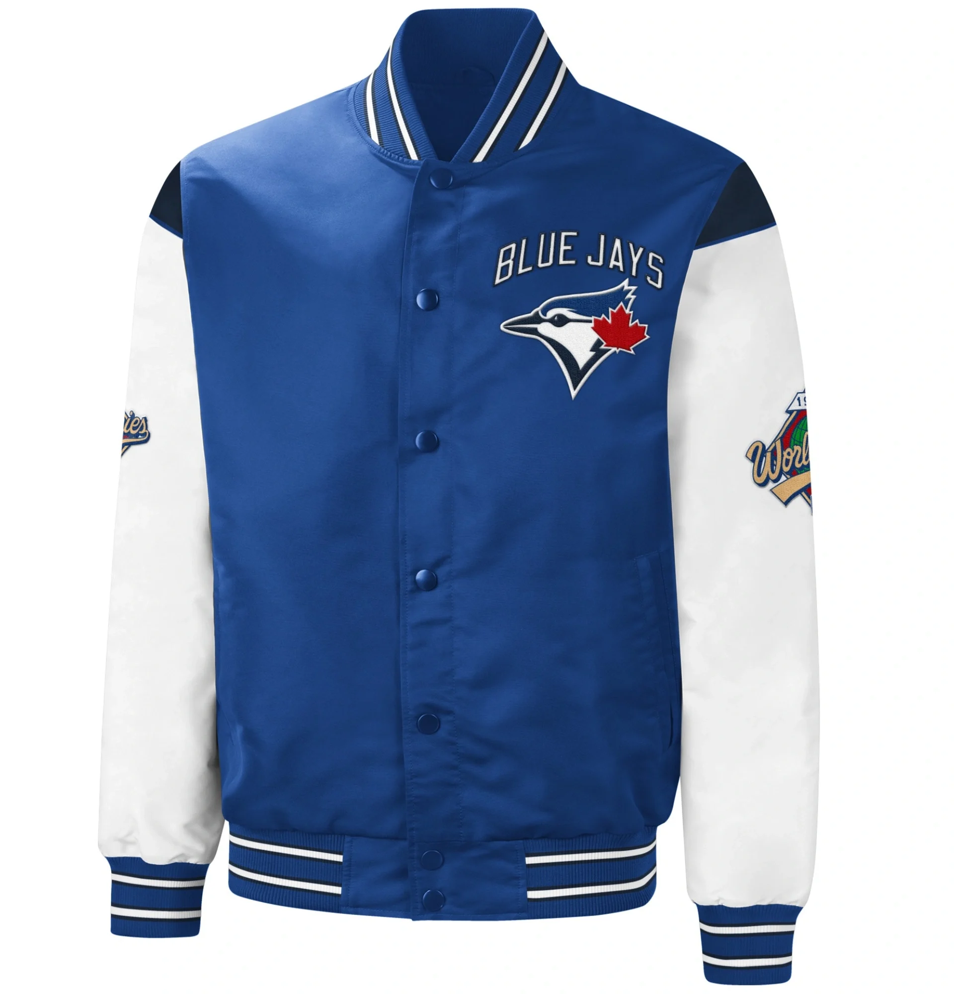 Toronto-Blue-Jays-G-III-Sports-by-Carl-Banks-Satin-Varsity-Jacket-LEATHER MOTO 1