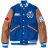 Toronto-Blue-Jays-Letterman-Wool-Leather-Varsity-Jacket-Blue-and-Brown-LEATHER MOTO 1
