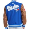 Toronto-Blue-Jays-Letterman-Wool-Leather-Varsity-Jacket-Blue-and-Brown-LEATHER MOTO 2