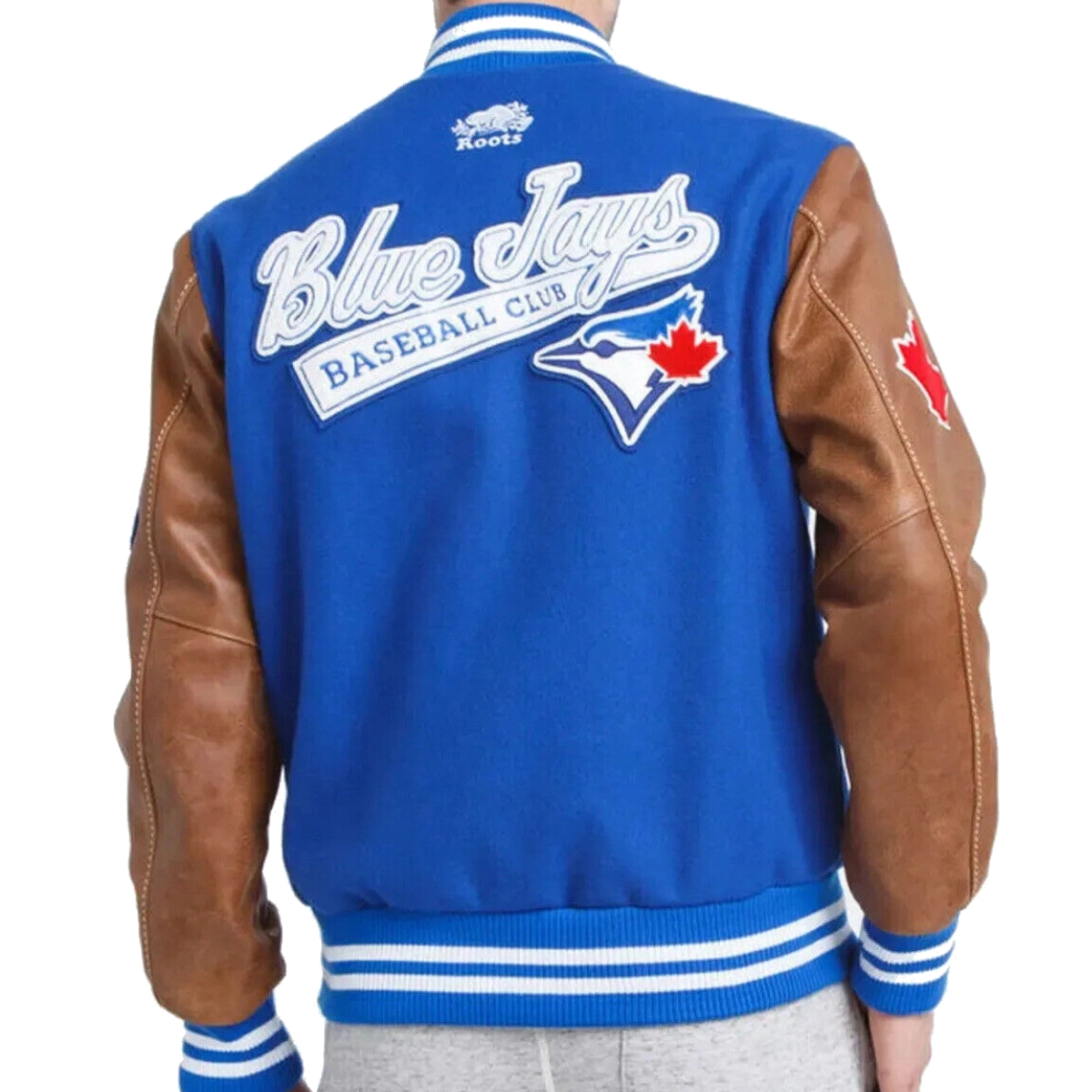 Toronto-Blue-Jays-Letterman-Wool-Leather-Varsity-Jacket-Blue-and-Brown-LEATHER MOTO 2