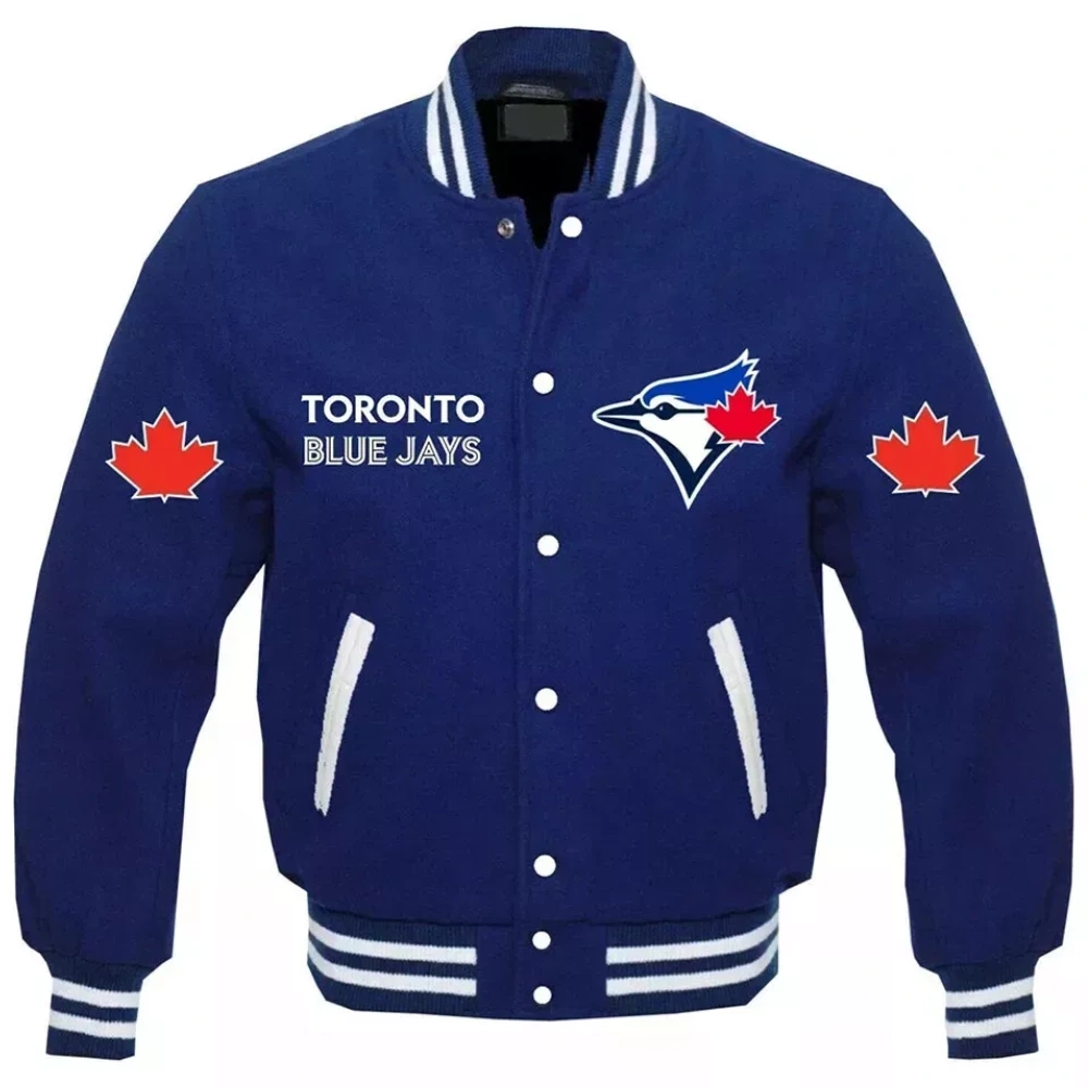 Toronto-Blue-Jays-Letterman-Wool-Varsity-Blue-Jacket-LEATHER MOTO 1