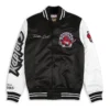 Toronto Raptors NBA Team Origins Black & White Satin Varsity Jacket (1)