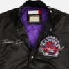 Toronto Raptors NBA Team Origins Black & White Satin Varsity Jacket (2)