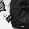 Toronto Raptors NBA Team Origins Black & White Satin Varsity Jacket (4)