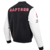 Toronto Raptors Pro Standard Black Classic Black & White Wool Varsity Jacket (2)