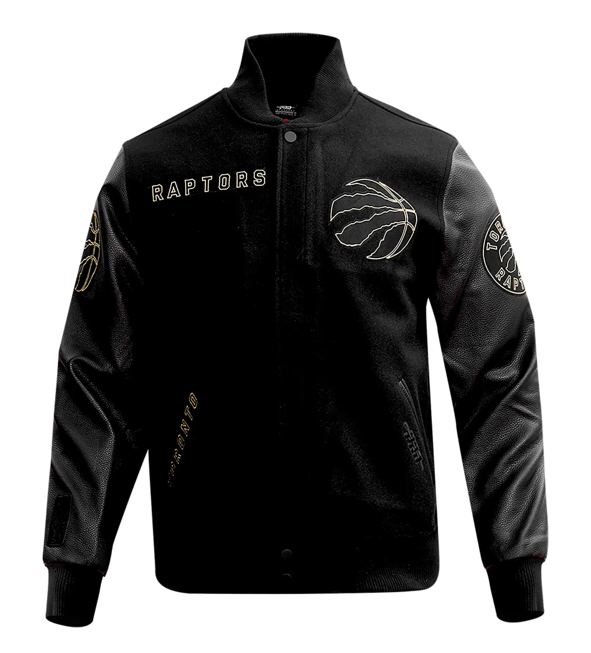 Toronto Raptors Pro Standard Black & Gold Full-Zip Varsity Jacket (1)