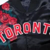 Toronto Raptors Pro Standard Black Roses Full-Snap Satin Varsity Jacket (3)