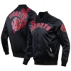 Toronto Raptors Pro Standard Black Roses Full-Snap Satin Varsity Jacket (5)