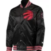 Toronto Raptors Starter Black The Diamond Classic Full-Snap Black Satin Varsity Jacket (1)