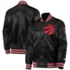 Toronto Raptors Starter Black The Diamond Classic Full-Snap Black Satin Varsity Jacket (4)
