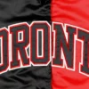 Toronto Raptors Starter Split Colorblock Full-Snap Black & Red Satin Varsity Jacket (3)