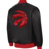 Toronto Raptors Starter The Ambassador Full-Zip Black Satin Varsity Jacket (2)