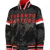 Toronto Raptors Starter Youth Home Game Full-Snap Black Satin Varsity Jacket (1)