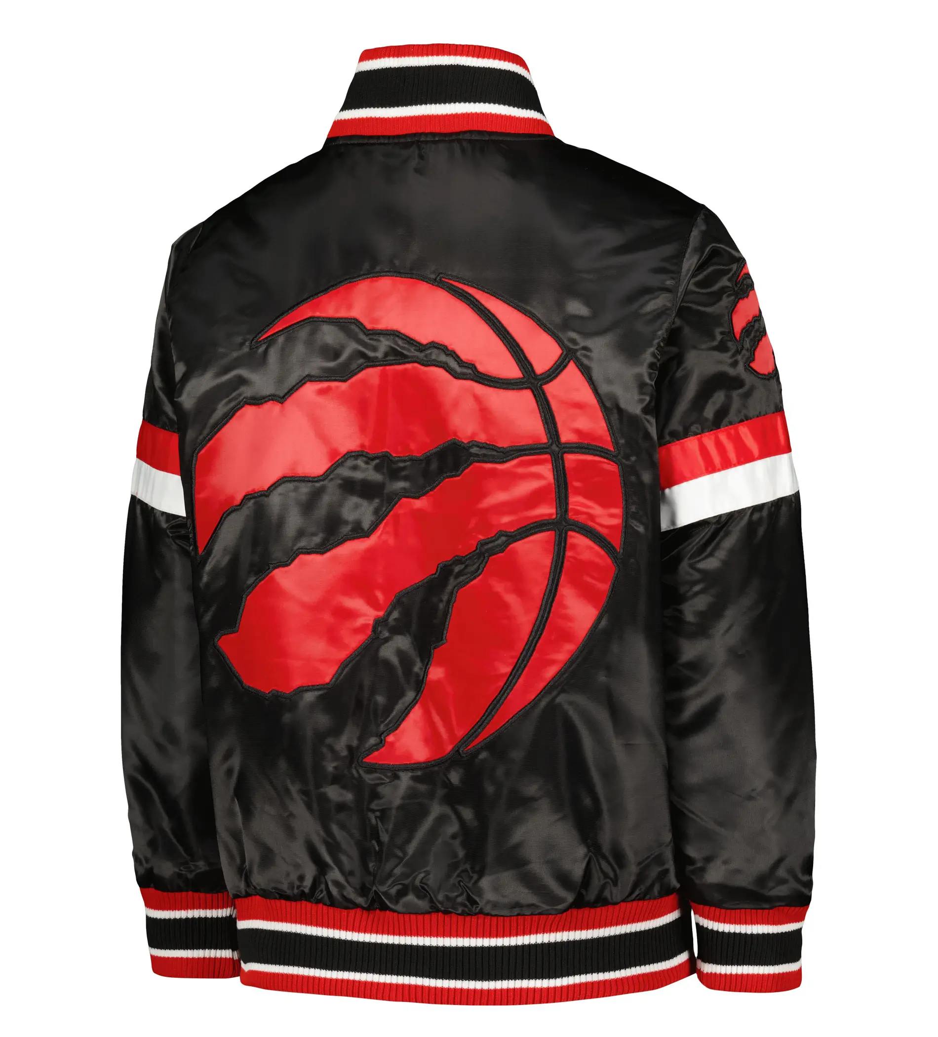 Toronto Raptors Starter Youth Home Game Full-Snap Black Satin Varsity Jacket (2)