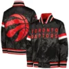 Toronto Raptors Starter Youth Home Game Full-Snap Black Satin Varsity Jacket (3)