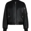 Urban Style Black Bomber Women's Leather Jacket (1)