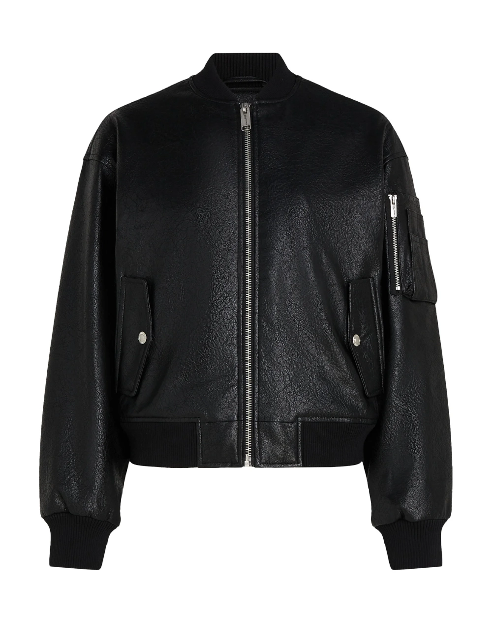 Urban Style Black Bomber Women's Leather Jacket (1)