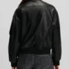 Urban Style Black Bomber Women's Leather Jacket (3)