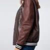Vintage Brown Letterman Leather Bomber Jacket – Timeless Style (2)