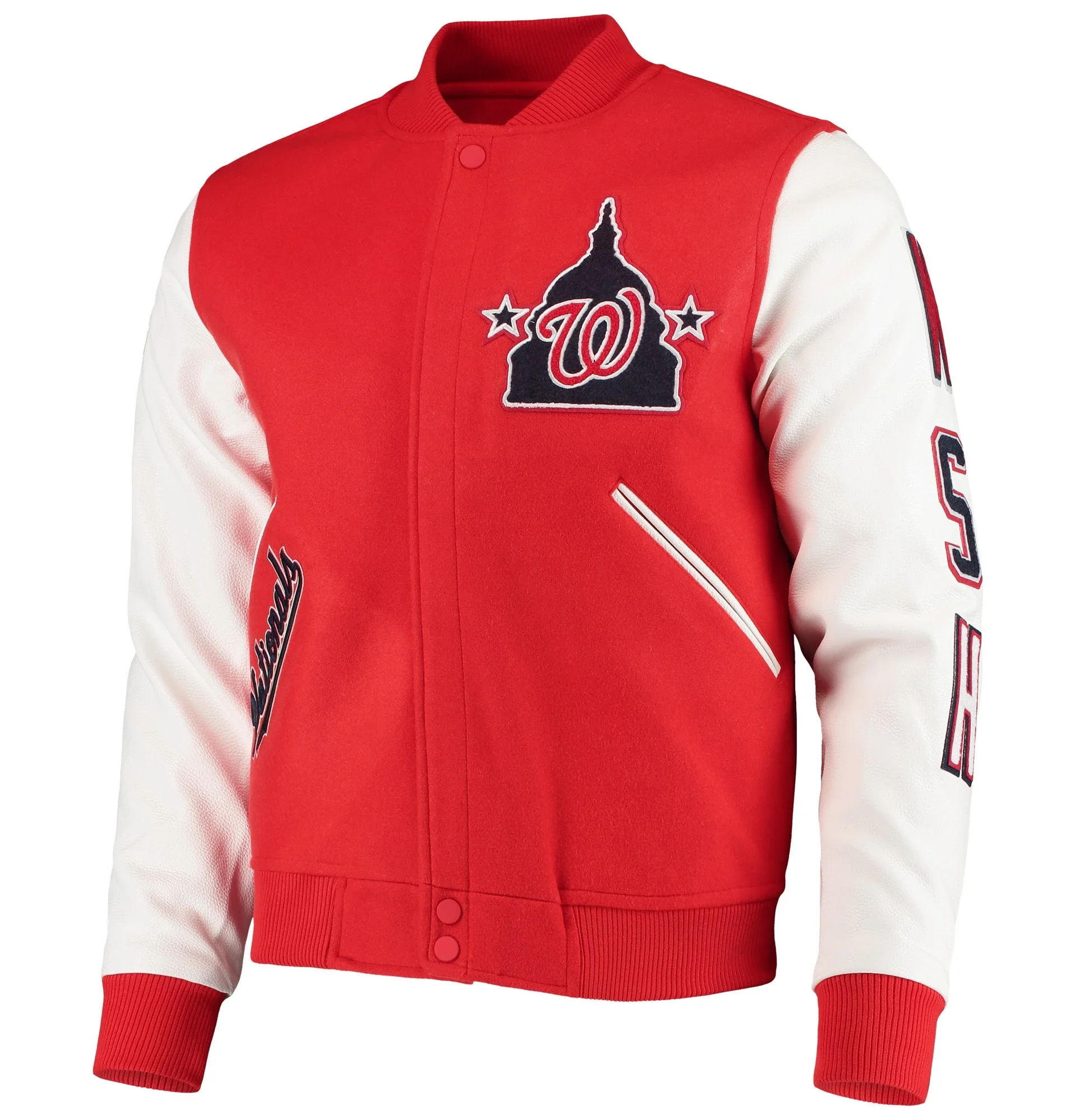 Washington-Nationals-Pro-Standard-Ribbed-Knitted-Wool-Leather-Varsity-Jacket-LEATHER MOTO 1