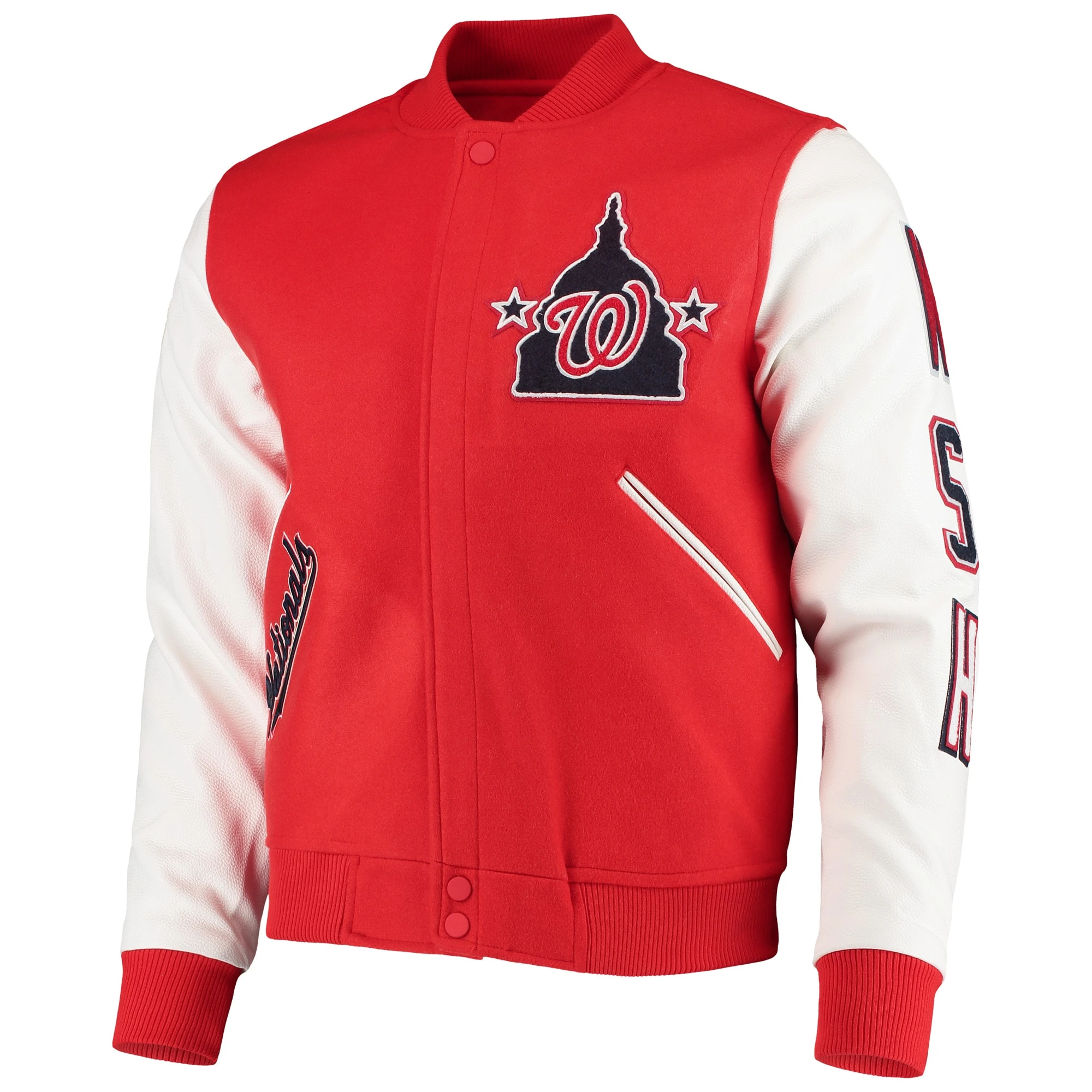 Washington-Nationals-Pro-Standard-Ribbed-Knitted-Wool-Leather-Varsity-Jacket-LEATHER MOTO 1