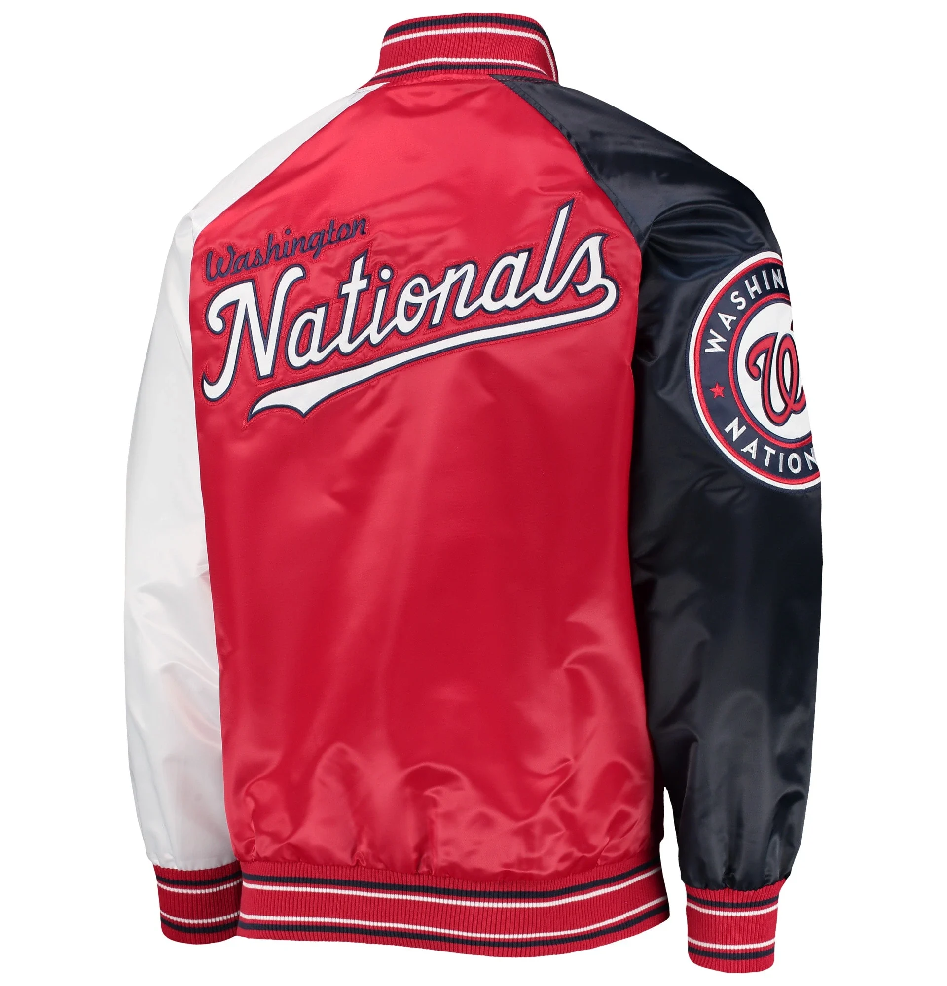 Washington-Nationals-Starter-Reliever-Full-Snap-Satin-Varsity-Jacket-LEATHER MOTO 2