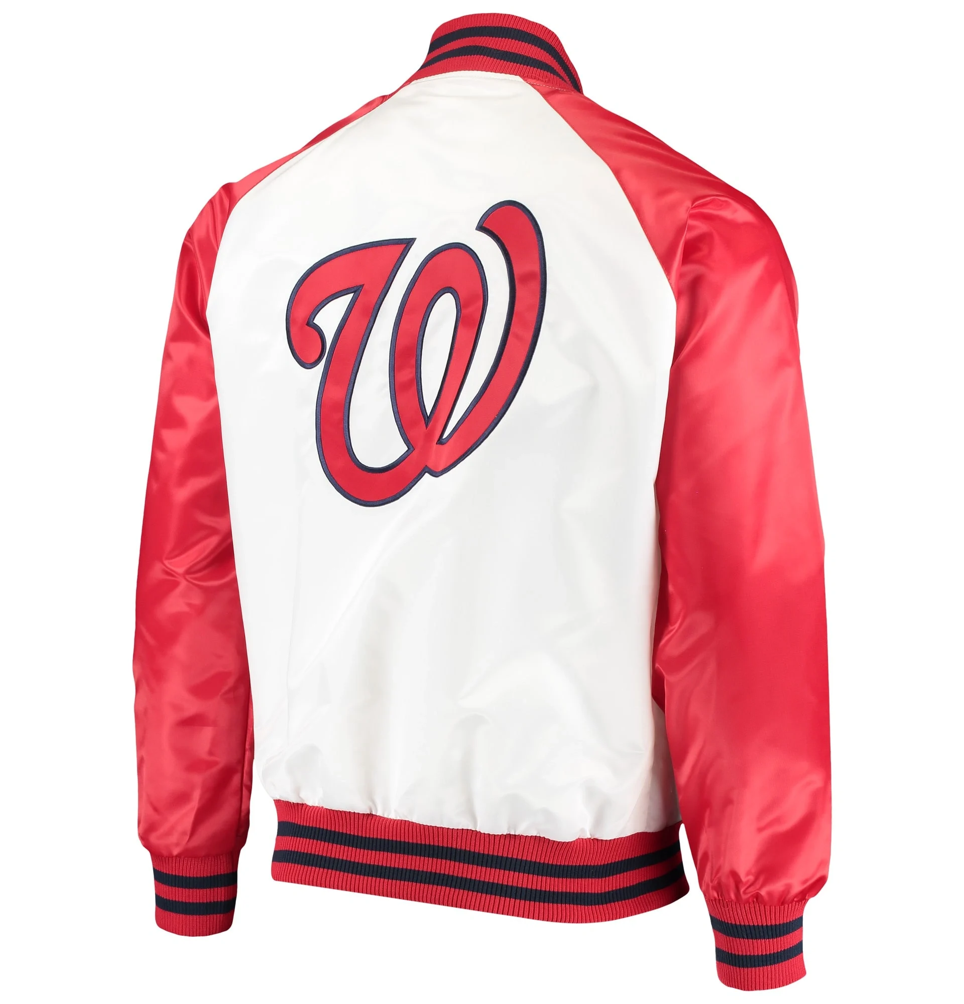 Washington-Nationals-Starter-White-Red-Clean-Up-Hitter-Full-Snap-Satin-Varsity-Jacket-leather moto 2