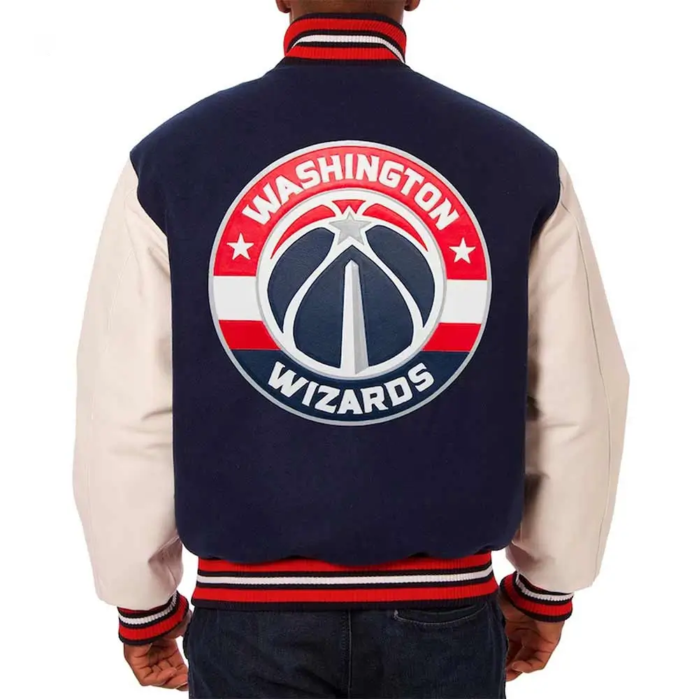 Alternative view of Washington Wizards Unisex Navy and White Varsity Jacket