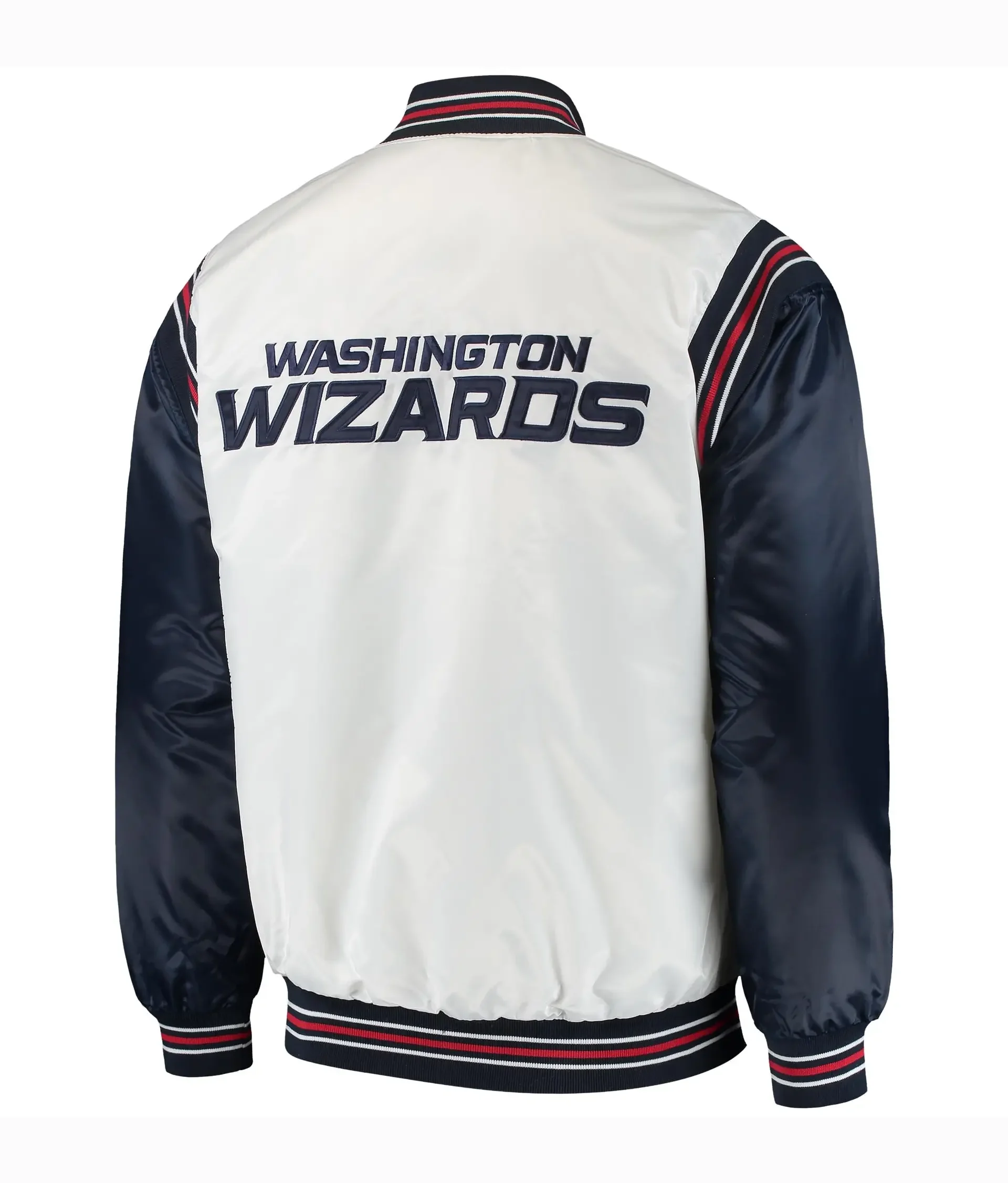 Alternative view of Washington Wizards Satin Varsity Jacket White & Navy