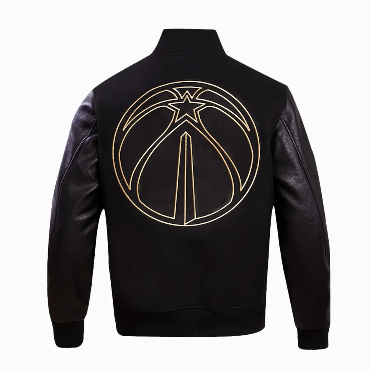 Washington-Wizards-Wool-Leather-Black-Varsity-Jacket-LeatherMoto