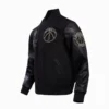 Washington Wizards Wool & Leather Full Black Varsity Jacket - Image 3